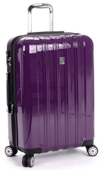 DELSEY Paris Helium Aero Hardside Expandable Luggage with Spinner Wheels ( Purple , Checked-Medium 24 Inch ) Purple Checked Medium 24 Inch U1