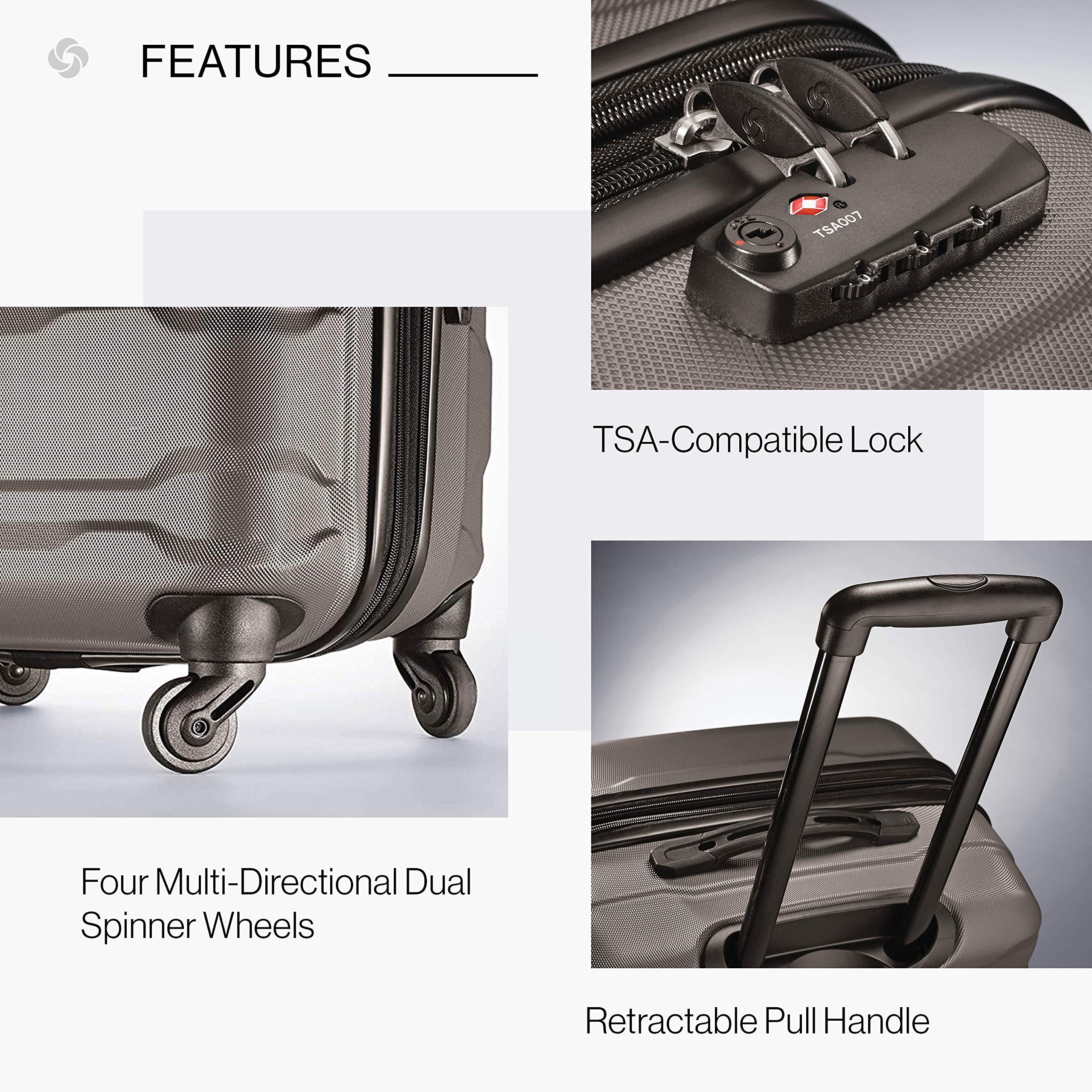 Samsonite Omni Pc Hardside Expandable Luggage with Spinner Wheels ( Silver , Checked-Large 28-Inch ) Silver Checked Large 28 Inch U10