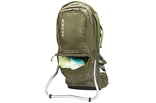 Kelty Journey PerfectFIT ELITE Child Carrier for Infants and Toddlers, Zippered Pockets Galore, 26L, Waistbelt, Aluminum Frame, Integrated Sunshade Insignia Blue One Size U1