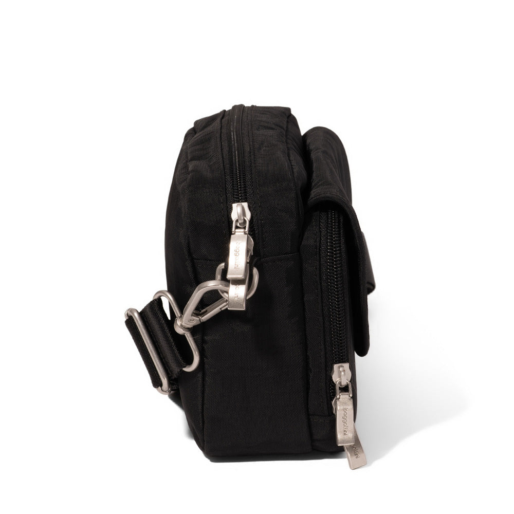 Baggallini Coastal Flip Lock Camera Bag Crossbody ( Black , One Size ) Black One Size U1
