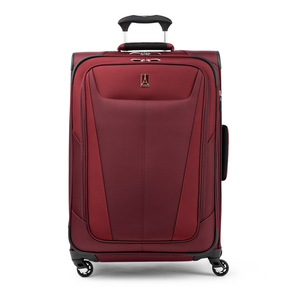 Travelpro Maxlite 5 Softside Expandable Luggage with 4 Spinner Wheels, Lightweight Suitcase, Men and Women Burgundy Checked Medium 25 Inch U13