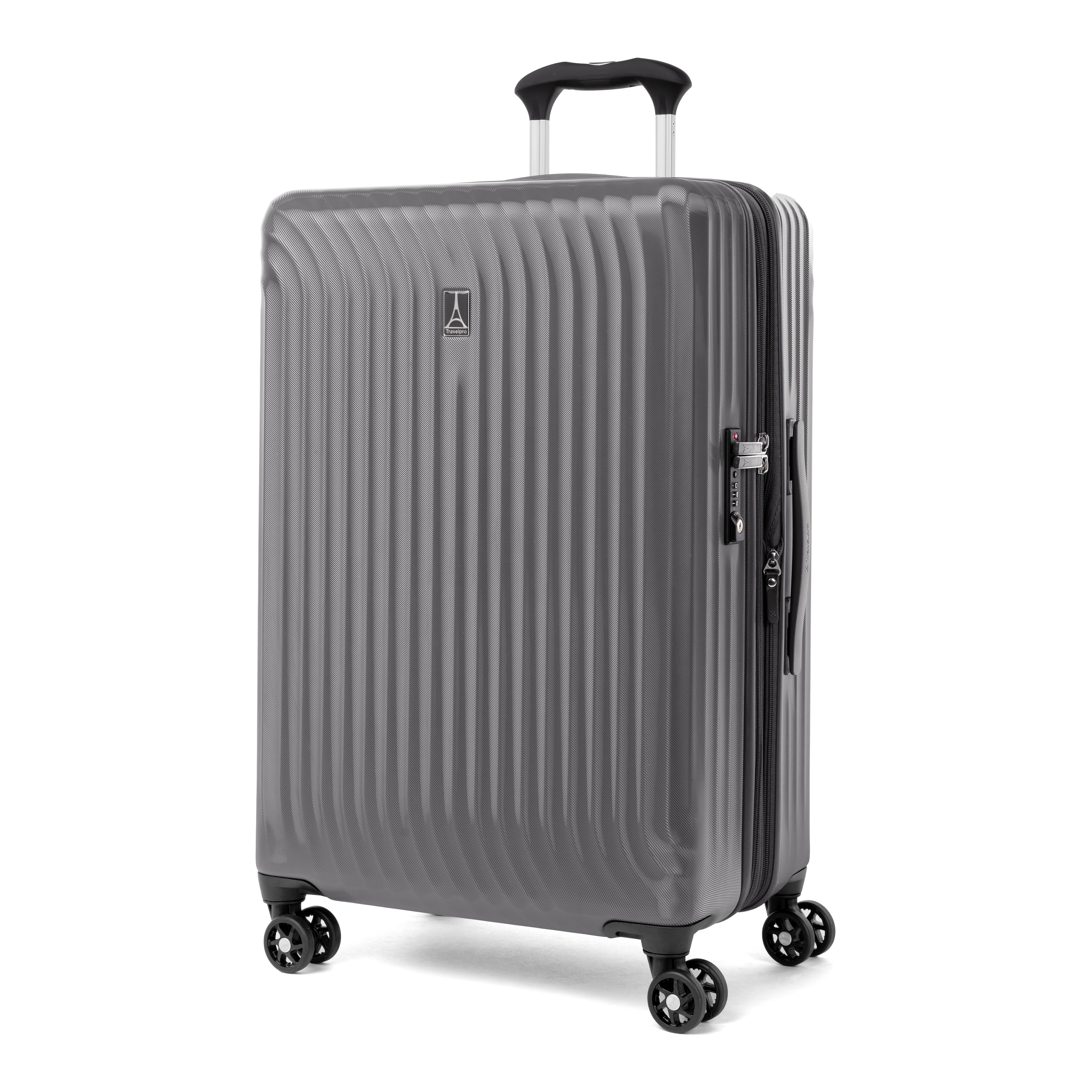 Travelpro Maxlite Air Hardside Expandable Luggage, 8 Spinner Wheels, Lightweight Hard Shell Polycarbonate ( Shadow Grey , Checked-Medium 25-Inch ) Shadow Grey Checked Medium 25 Inch U10