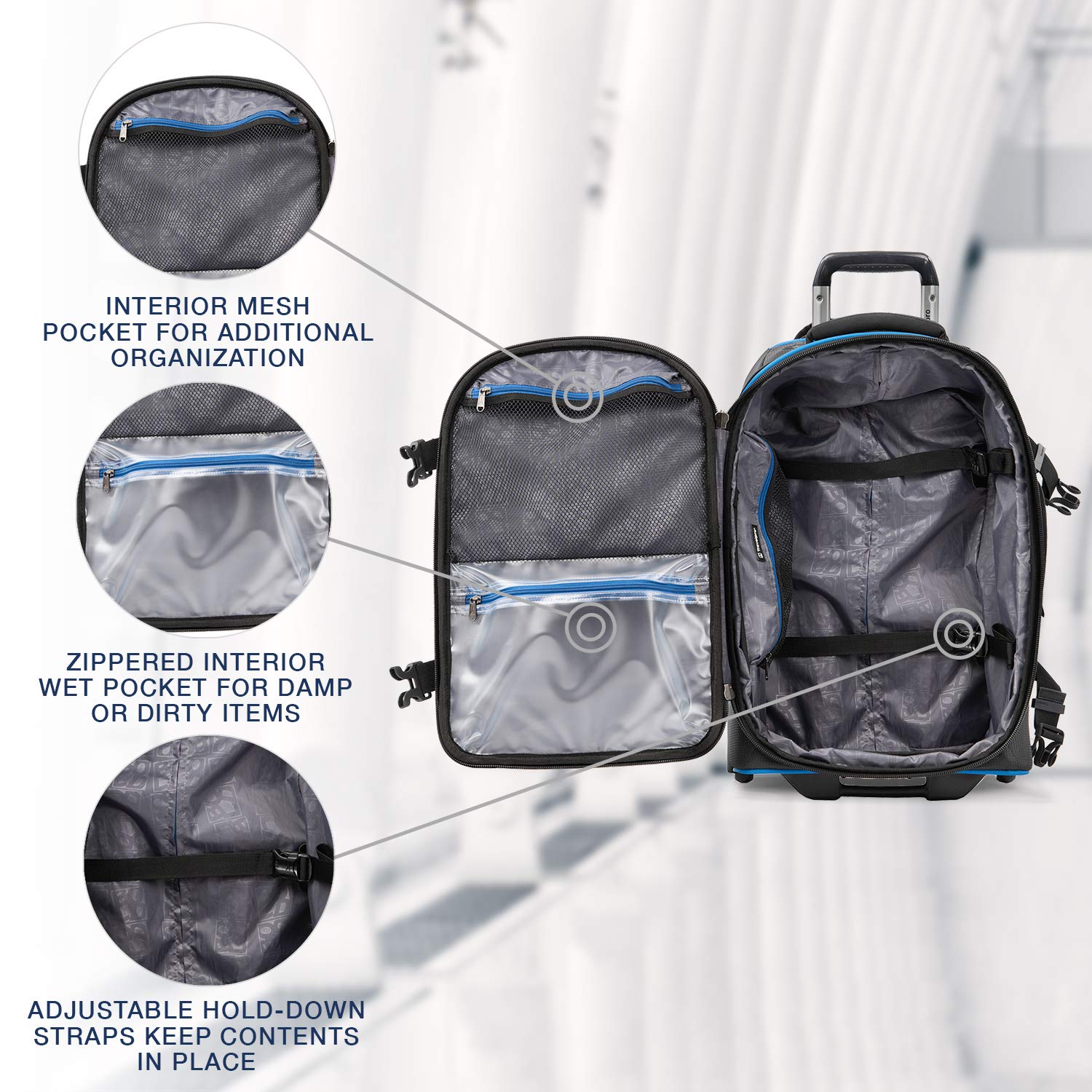 Travelpro Unisex-Adult Bold Softside Expandable Rollaboard Upright Luggage ( Blue/Black , Carry-On 22-Inch ) Blue/Black Carry On 22 Inch U7
