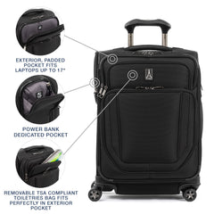 Travelpro Crew Versapack Softside Expandable Spinner Wheel Luggage ( Jet Black , Carry-On 21-Inch ) Jet Black Carry On 21 Inch U10
