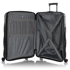 Heys Milos Durable and lightweight luggage, made with Duraflex impact-resistant material, TSA Combination Lock, Dual Spinner Wheels, and Expandable ( Black , 30-Inch Checked-Large ) Black 30 Inch Checked Large U1
