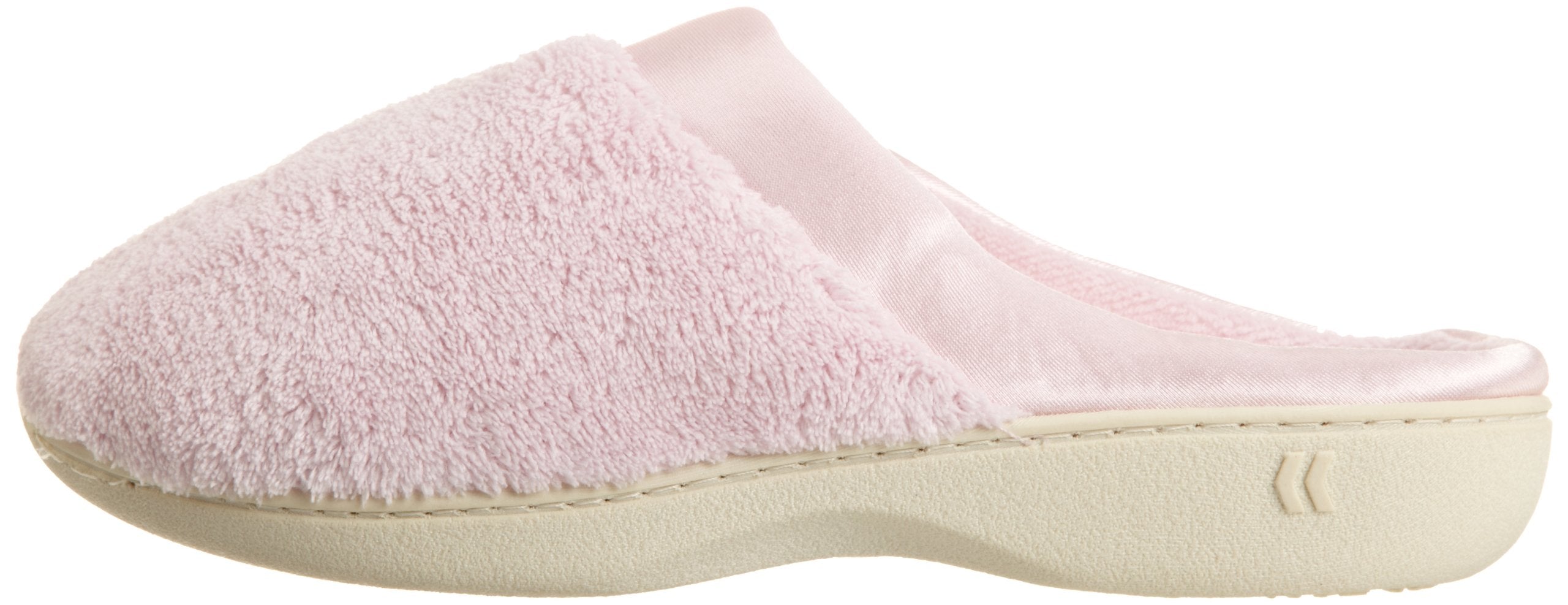 Isotoner Women's Microterry PillowStep Satin Cuff Clog Slippers ( Peony , 9.5-10.5 ) Peony 9 5 10 5 U1
