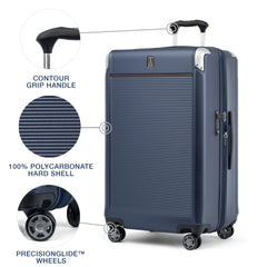 Travelpro Platinum Elite Hardside Expandable Spinner Wheel Luggage TSA Lock Hard Shell Polycarbonate Suitcase ( True Navy Blue , Checked- Large 28-Inch ) True Navy Blue Checked Large 28 Inch U2