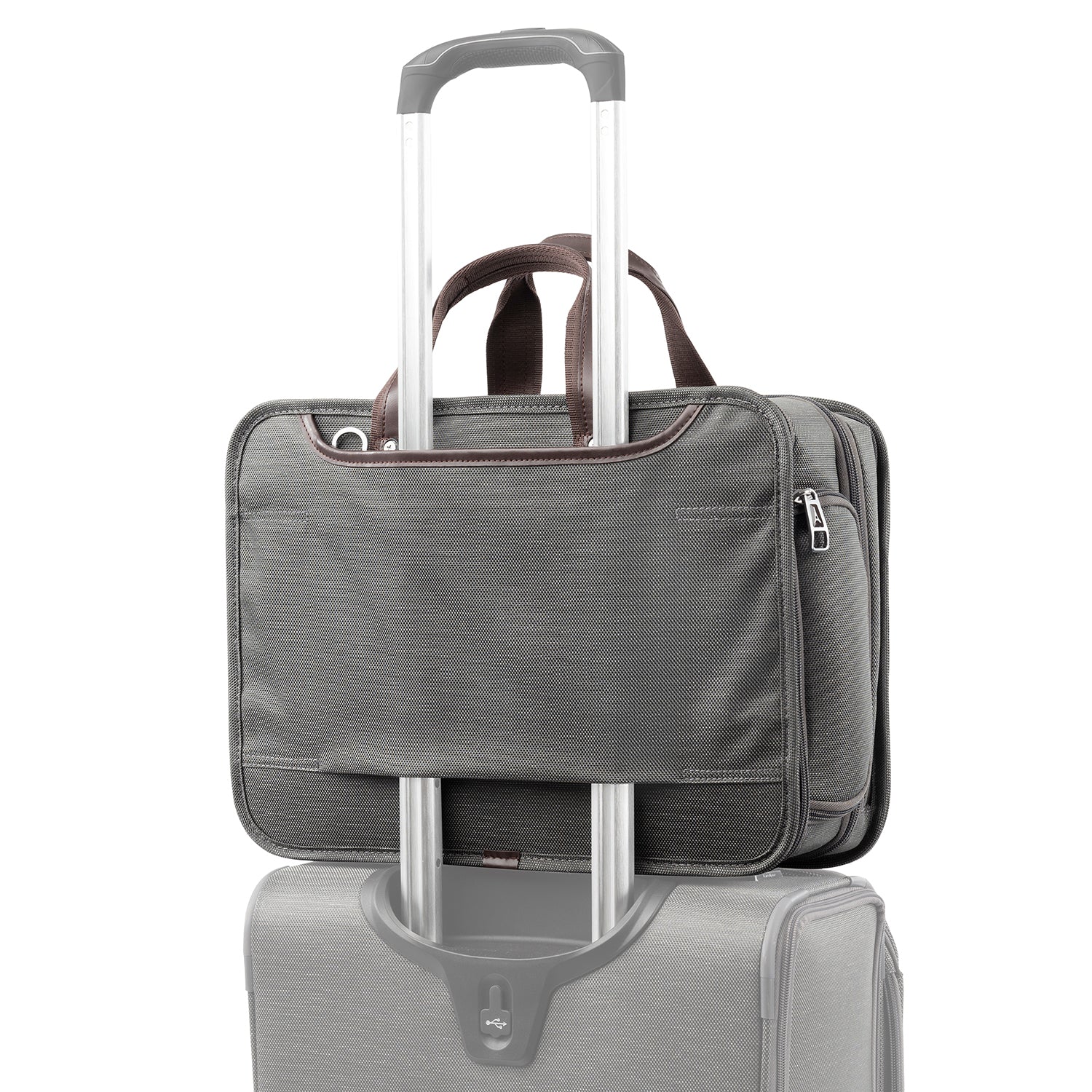 Travelpro Platinum Elite Expandable Business Laptop Briefcase, Fits up to 15.6 Laptop, Work School Travel, Men and Women ( Vintage Grey , 16-Inch ) Vintage Grey 16 Inch U3