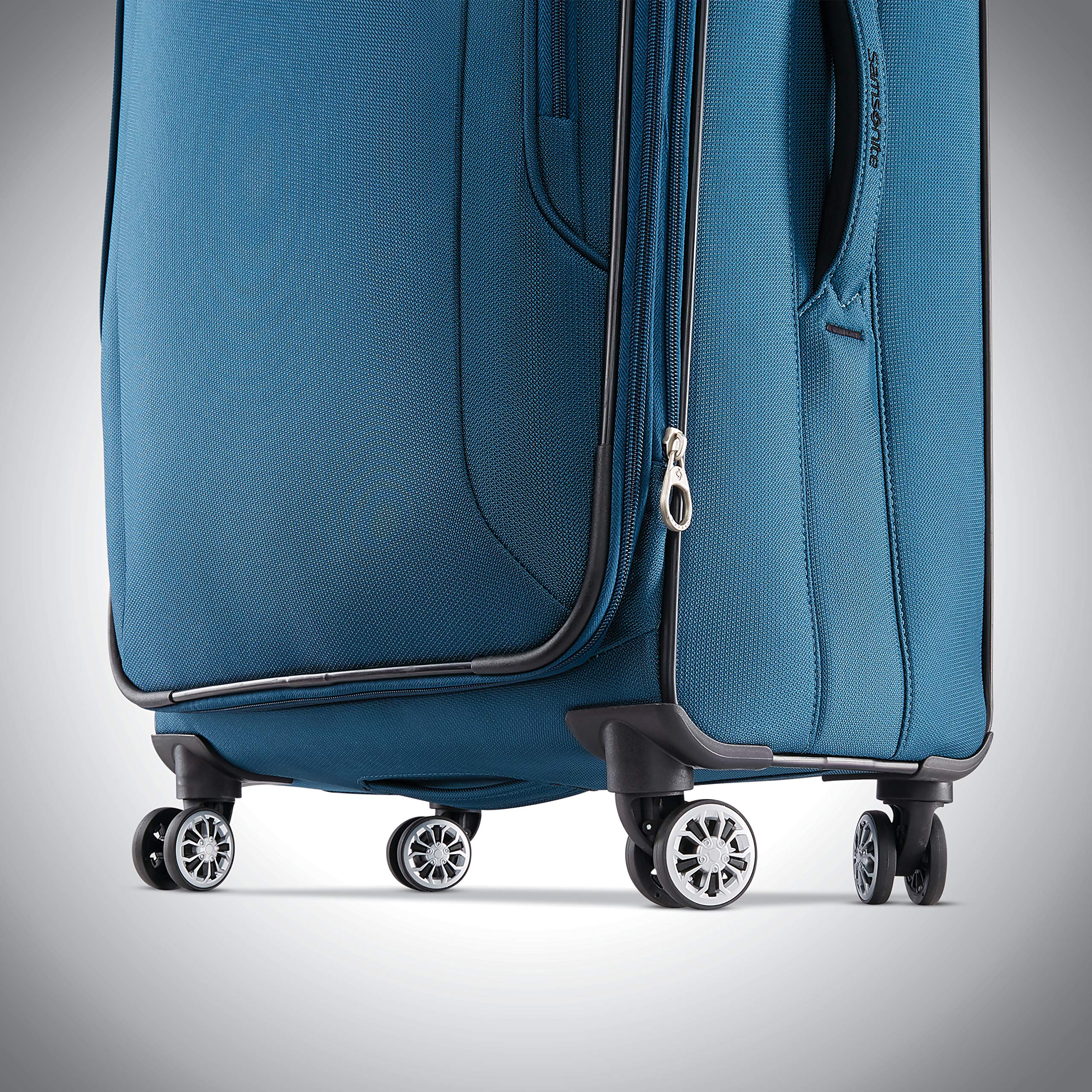 Samsonite Ascella X Softside Expandable Luggage with Spinner Wheels ( Teal , Checked-Medium 25-Inch ) Teal Checked Medium 25 Inch U1