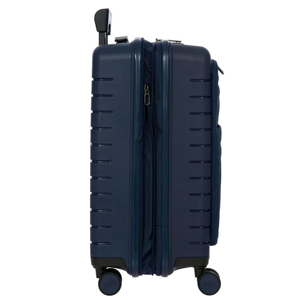 Brics B|Y Ulisse Carry-On Spinner  Lightweight Hard Shell Luggage, Smooth 360 Double Wheels, TSA Combination Lock, USB Port & Interior Organization - 21 Inch with Pocket ( Ocean Blue , One Size ) Ocean Blue One Size U1