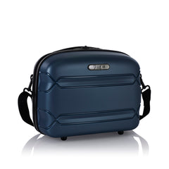 Heys Milos Beauty Case Hardside Lightweight and Crafted with Durable Duraflex, Textured Shell and Metallic Colors, Trolly Sleeve, Adjustable Shoulder Strap, Organize Makeup or Toiletries, Navy ( Navy , Beauty Case ) Navy Beauty Case U2