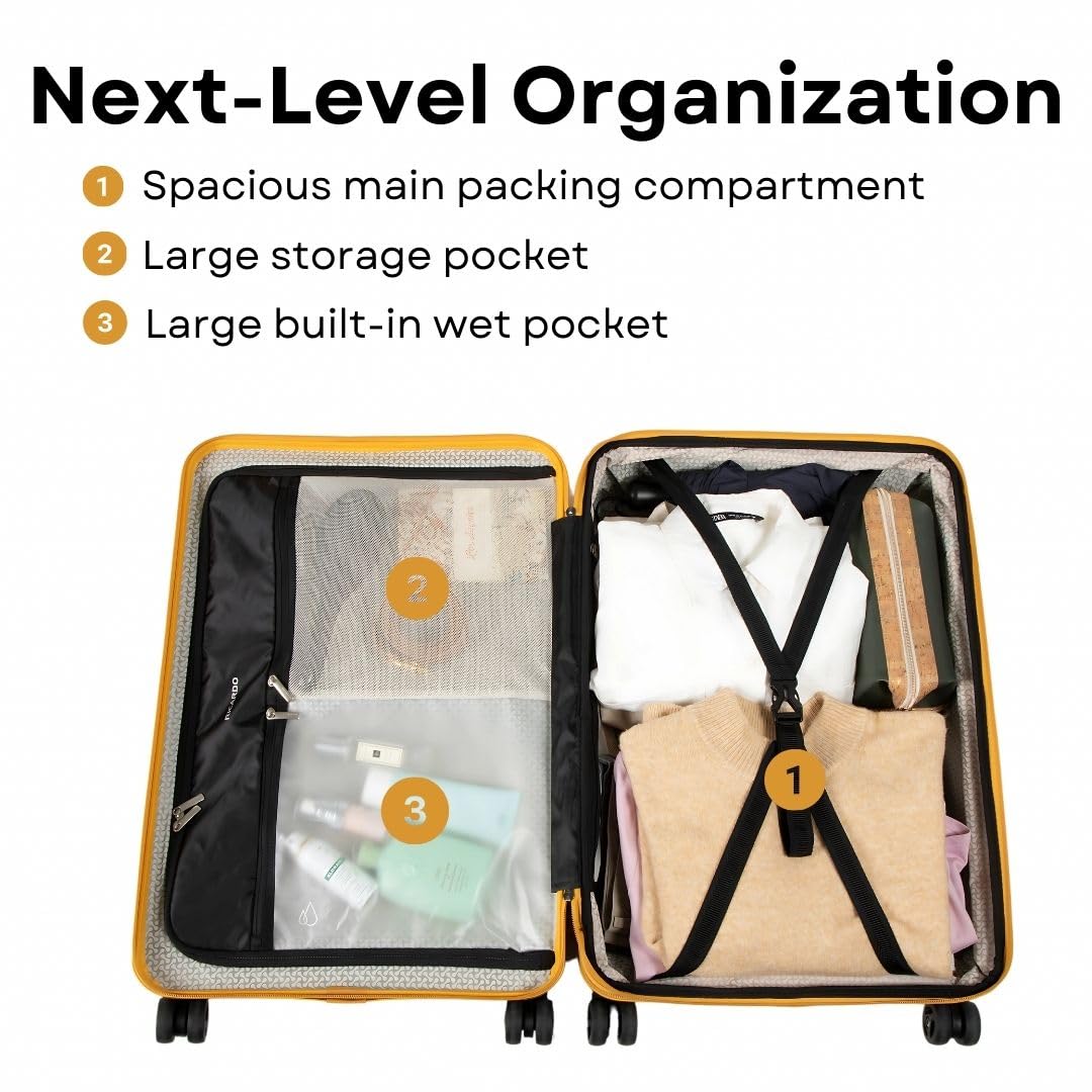 Ricardo Beverly Hills Cambria Hardside Luggage | Stylish Suitcase with Wheels for Effortless Travel, Expandable and Secure TSA-Locked Packing 29-inch Large Checked ( Tortoise , Checked Large 29-Inch ) Tortoise Checked Large 29 Inch U2