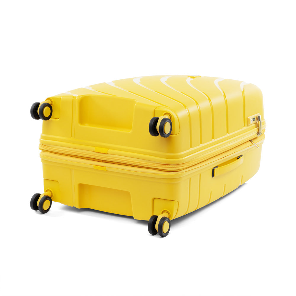 Atlantic Convertible Medium to Large Checked Expandable Hardside Spinner ( Sunshine Yellow , Medium-Large Check In ) Sunshine Yellow Medium Large Check In U5