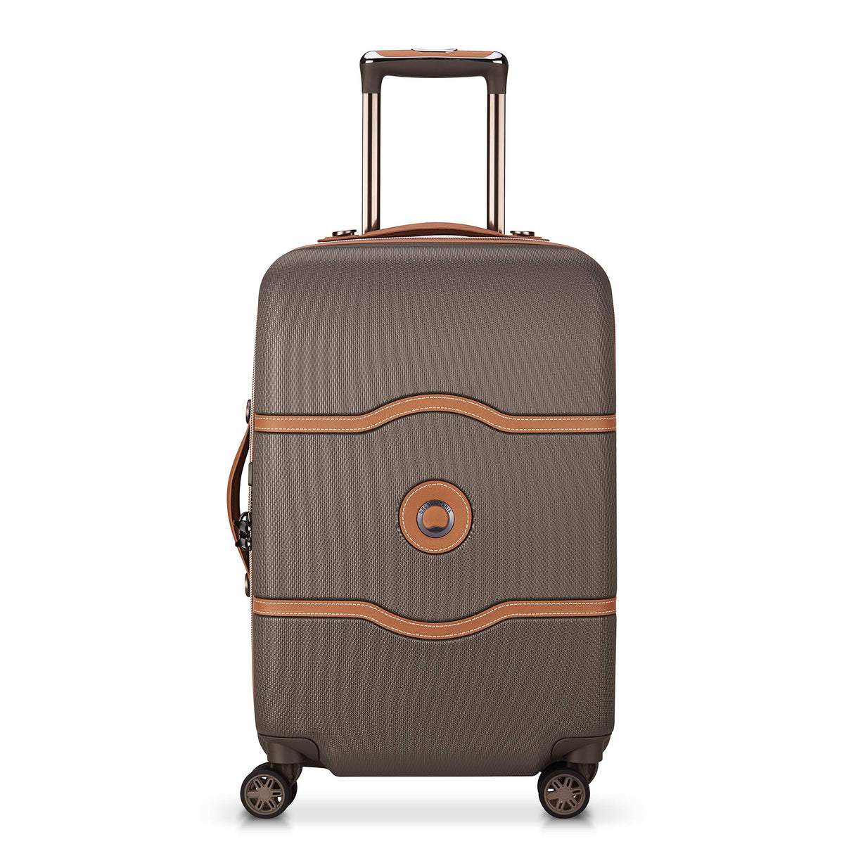 DELSEY Paris Chatelet Hardside Luggage with Spinner Wheels Chocolate Brown Carry On 21 Inch U5