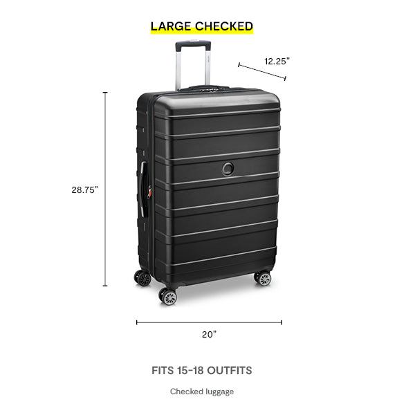 DELSEY Paris Margot Hardside Spinner Luggage Collection ( Black , Checked Large 28 Inch ) Black Checked Large 28 Inch U27