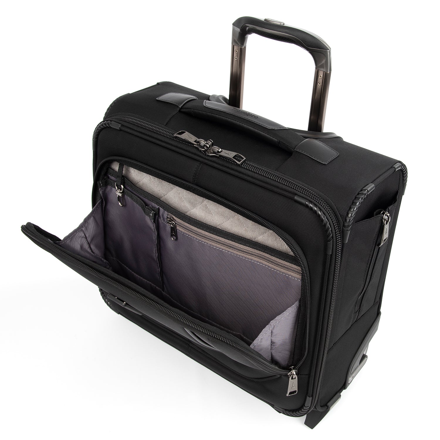 Travelpro Crew Versapack Carry-on 2 Wheel Upright Rolling Tote, 14-Inch Laptop or Tablet Pocket, Men and Women, Jet Black, 16.5-Inch U1