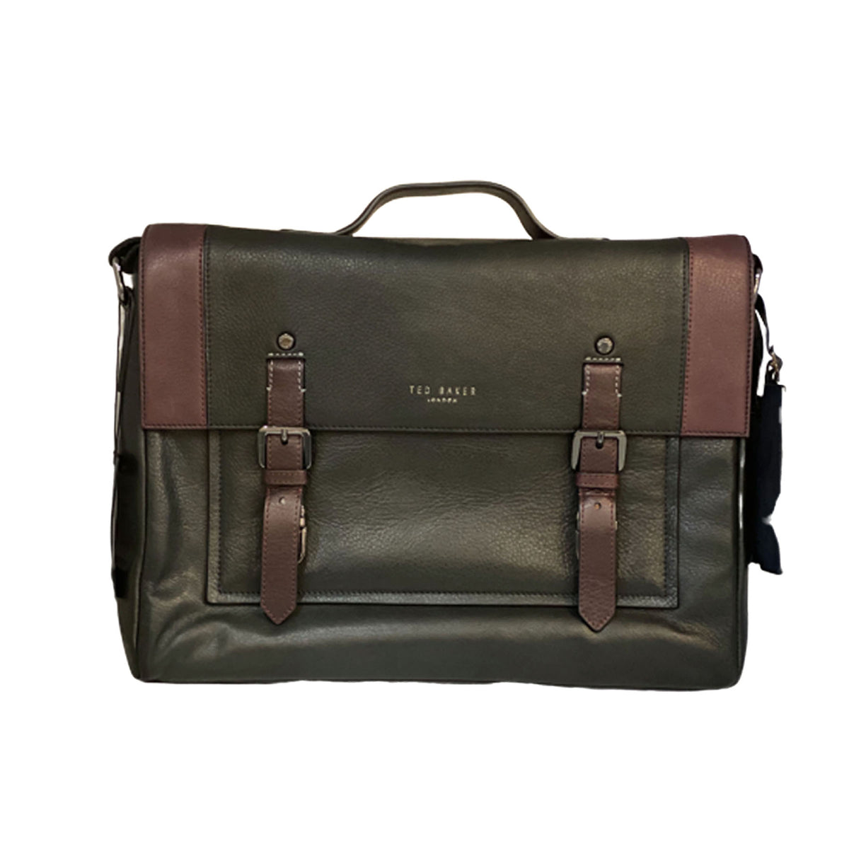 Ted Baker Tonal Leather Messenger Bag ( Black , One Size ) Black One Size U1