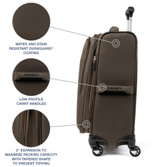Travelpro Maxlite 5 Softside Expandable Luggage with 4 Spinner Wheels, Lightweight Suitcase, Men and Women Mocha Carry On 21 Inch U19