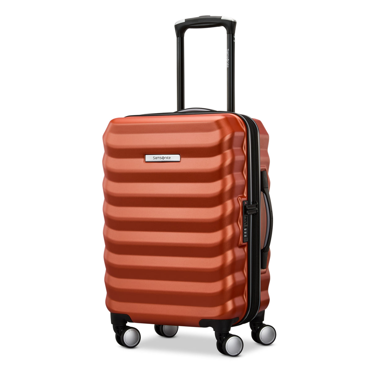 Samsonite Hard-Sided 20-Inch Lightweight Carry On Expandable Element Suitcase: Durable, 360 Spinner Wheels, Adjustable Telescopic Handle, TSA-Approved Lock ( Copper Orange , 20-Inch Carry-On ) Copper Orange 20 Inch Carry On U1