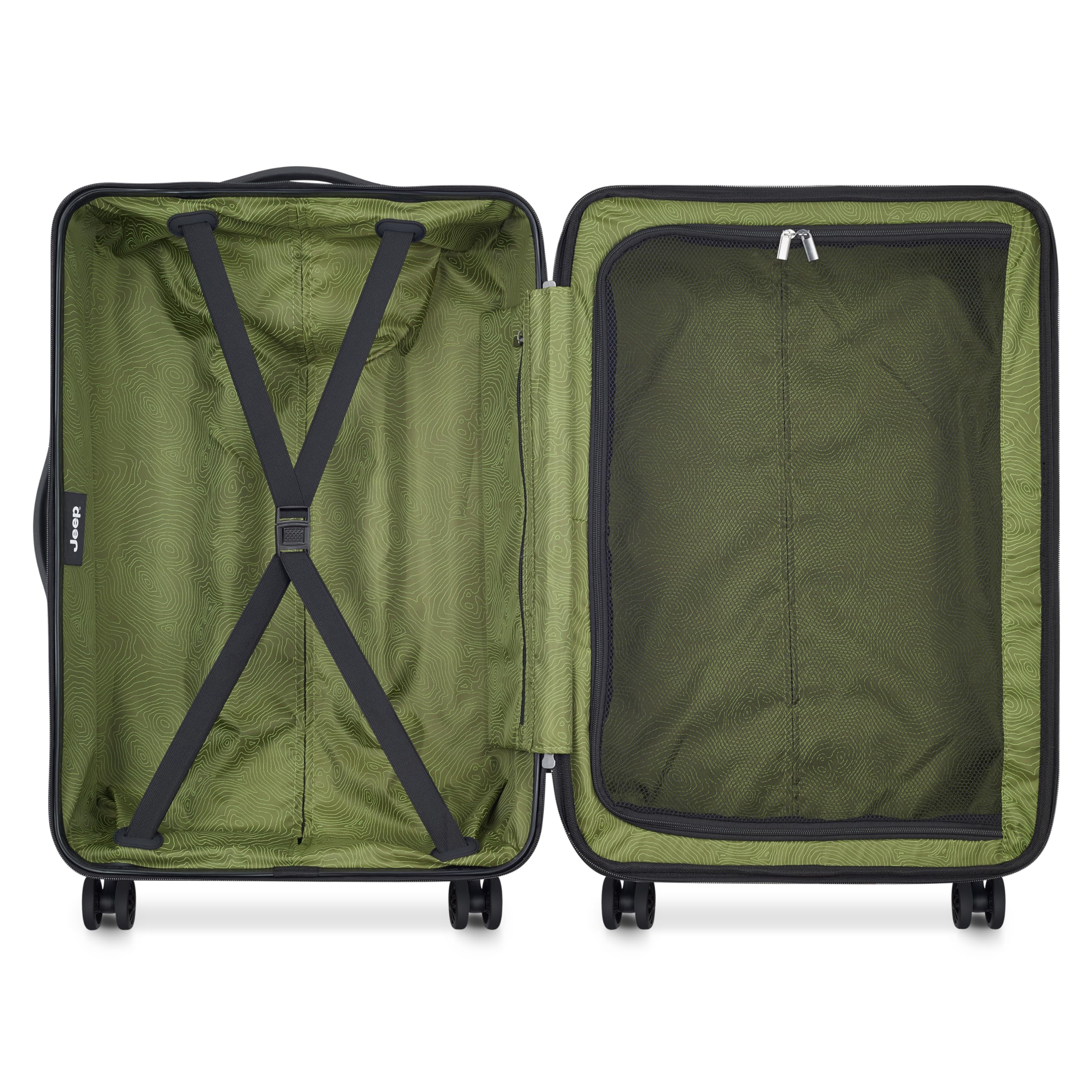Jeep JH004C Hardside Expandable Luggage with Spinner Wheels ( Avocado , Checked-Medium 24 Inch ) Avocado Checked Medium 24 Inch U1