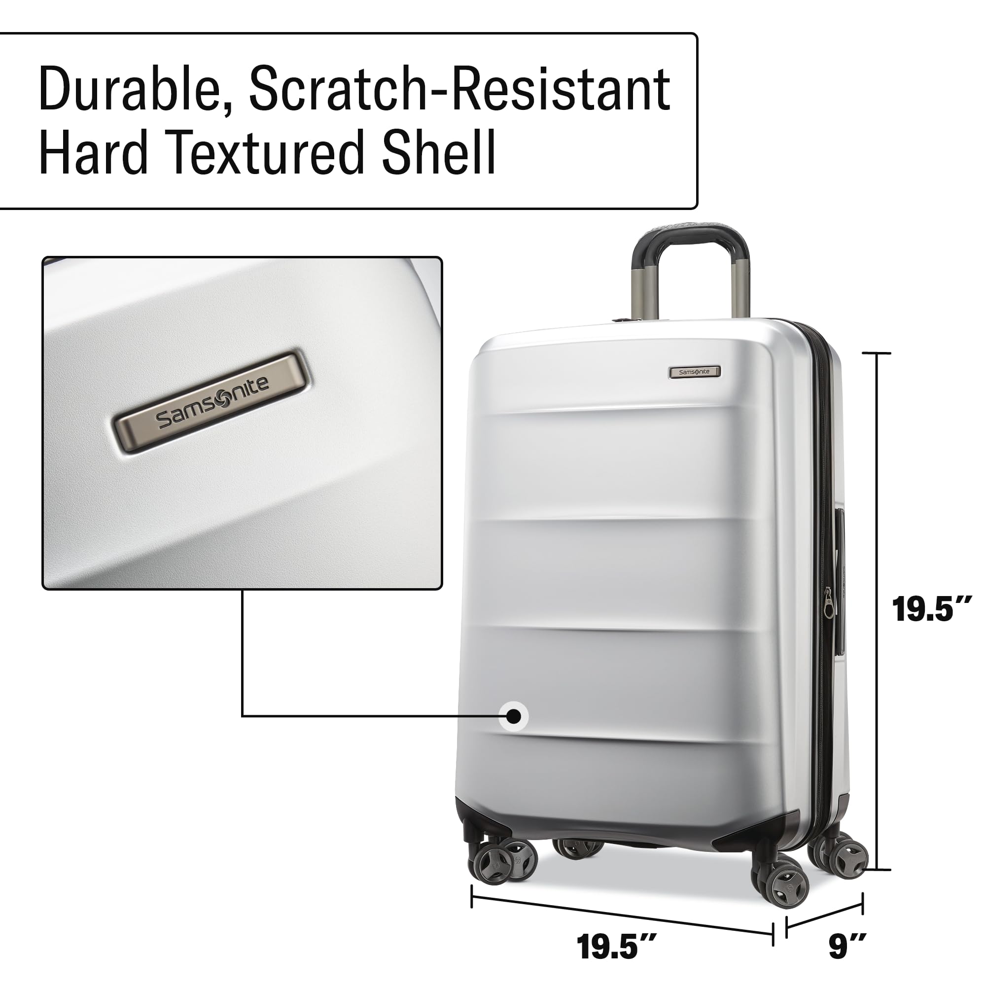 Samsonite Octiv Hardside Spinner ( Aluminum Silver , Carry-On 20-Inch ) Aluminum Silver Carry On 20 Inch U7