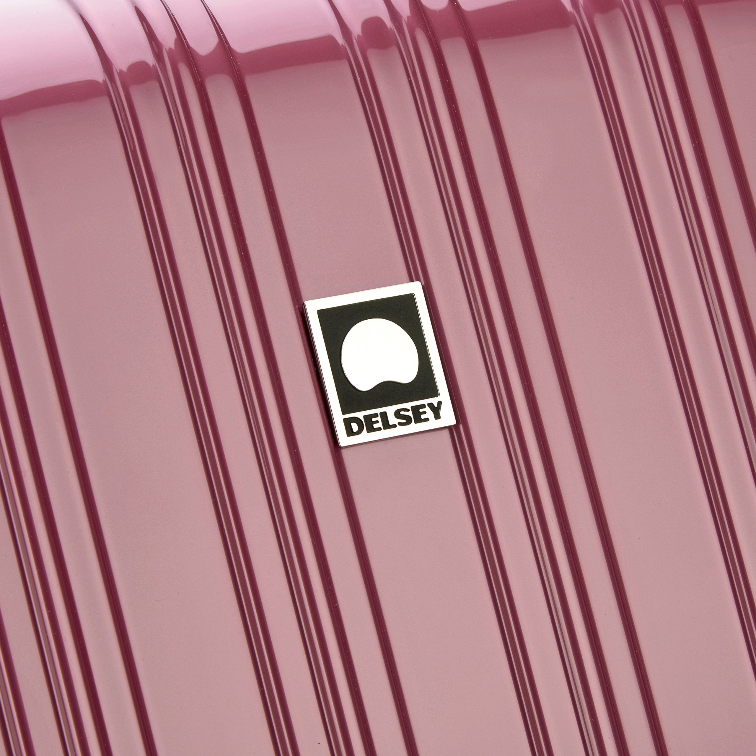 DELSEY Paris Helium Aero Hardside Expandable Luggage with Spinner Wheels ( Peony Pink , Checked-Medium 25 Inch ) Peony Pink Checked Medium 25 Inch U1