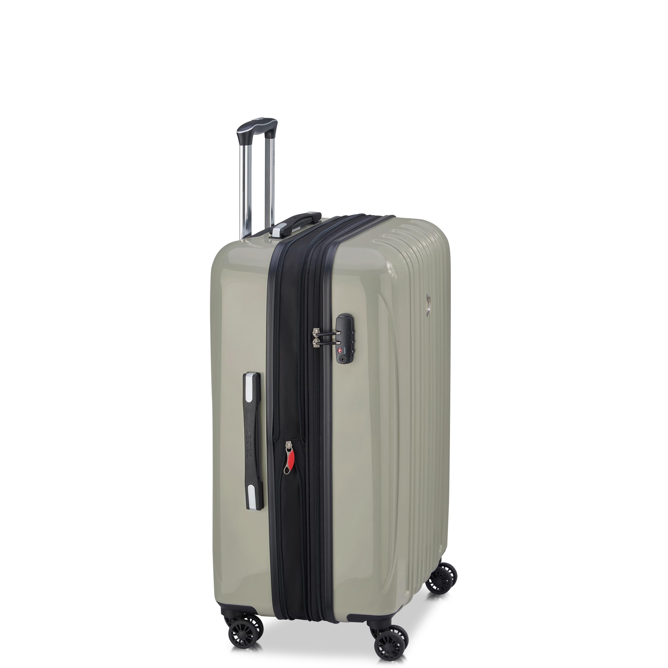DELSEY Paris Helium Aero Hardside Expandable Luggage with Spinner Wheels ( Latte , Checked-Medium 25 Inch ) Latte Checked Medium 25 Inch U5