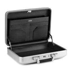 ZERO Halliburton Classic Aluminum 3.0 Compact Carry-On, Zipperless, 4 Spinner Wheels, Interior Organization, Telescoping Pull Handle, Carry-Handle, Latch Lock- TSA Accepted ( Silver , Attache Small ) Silver Attache Small U1