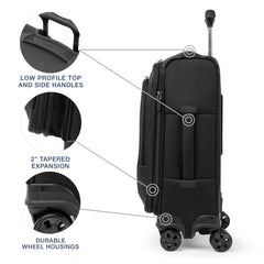Travelpro Crew Classic Lightweight Softside Expandable Luggage, 2 Wheel Upright Rollaboard Suitcase, Men and Women ( Black , Compact Carry On 20-Inch ) Black Compact Carry On 20 Inch U1