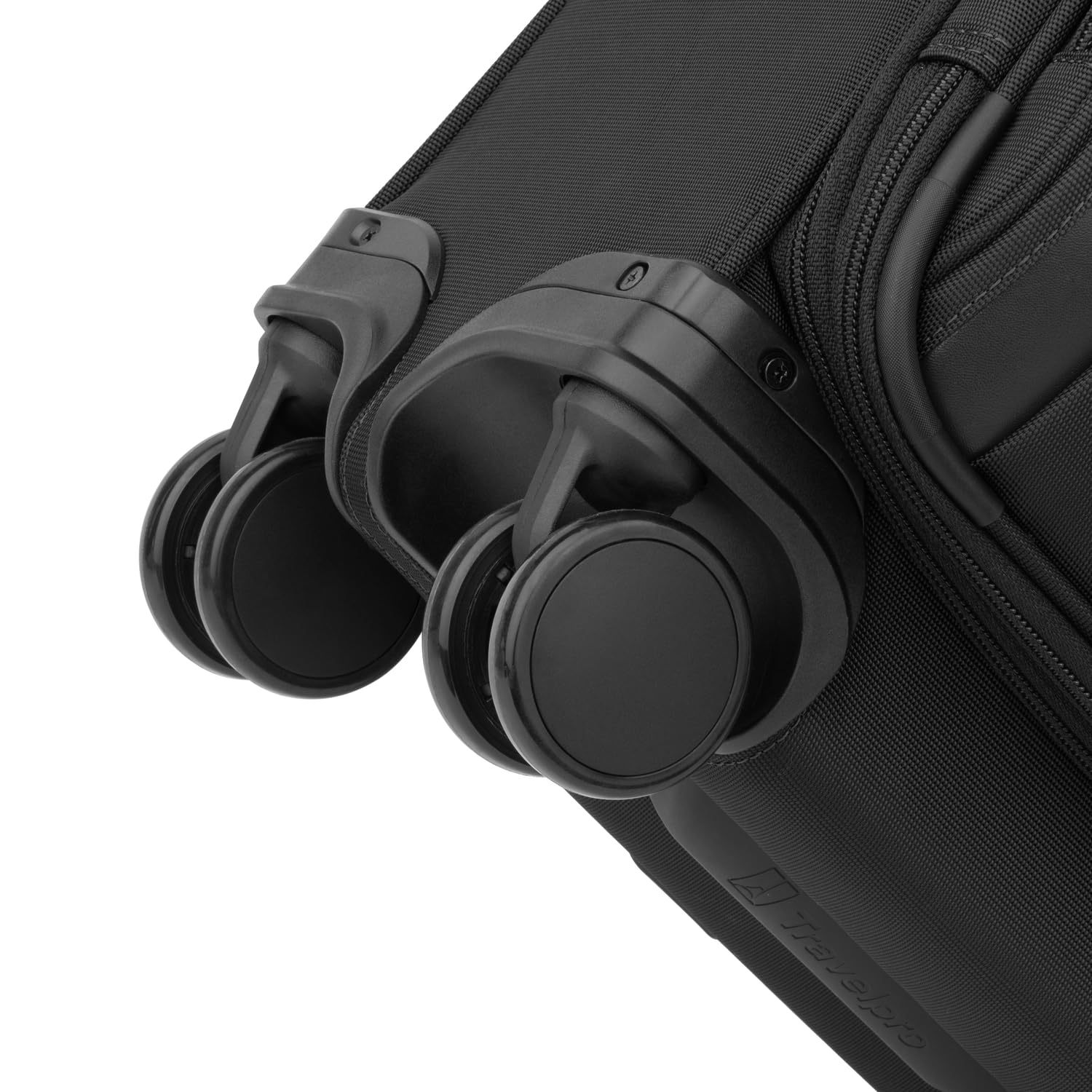 Travelpro Versapack + Lightweight Softside Expandable Checked Luggage, 8 Spinner Suitcase, TSA Lock, Men and Women ( Black , Compact Carry On 20-Inch ) Black Compact Carry On 20 Inch U1