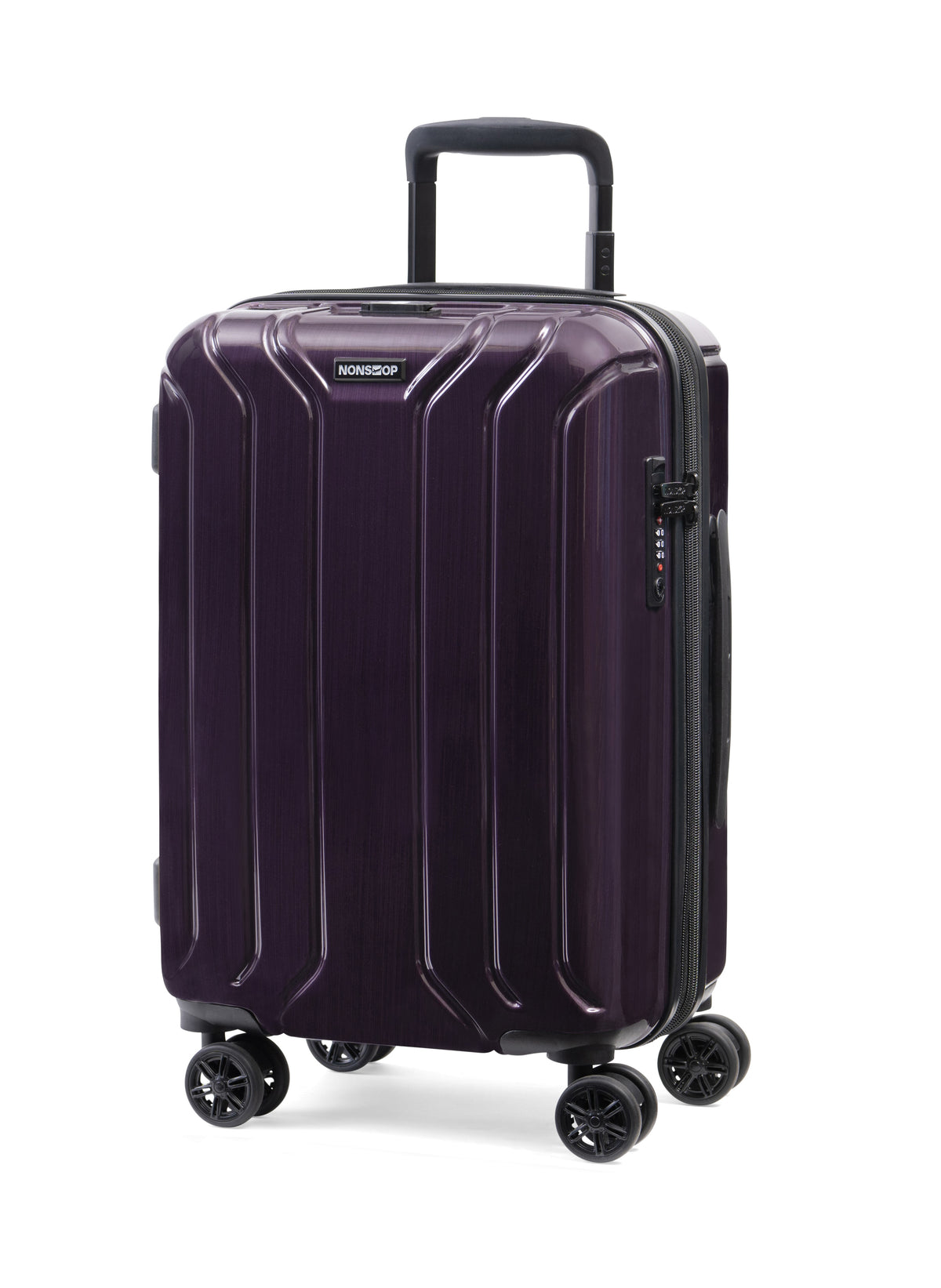 NONSTOP New York Elite Luggage Expandable Lightweight Spinner Wheels hard side shell Travel Suitcase Set, TSA Lock, Double USB Port, 3 packing cubes ( Plum , Carry-On 21-Inch ) Plum Carry On 21 Inch U1