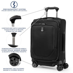 Travelpro Crew Classic Lightweight Softside Expandable Luggage, 2 Wheel Upright Rollaboard Suitcase, Men and Women ( Black , Compact Carry On 20-Inch ) Black Compact Carry On 20 Inch U1