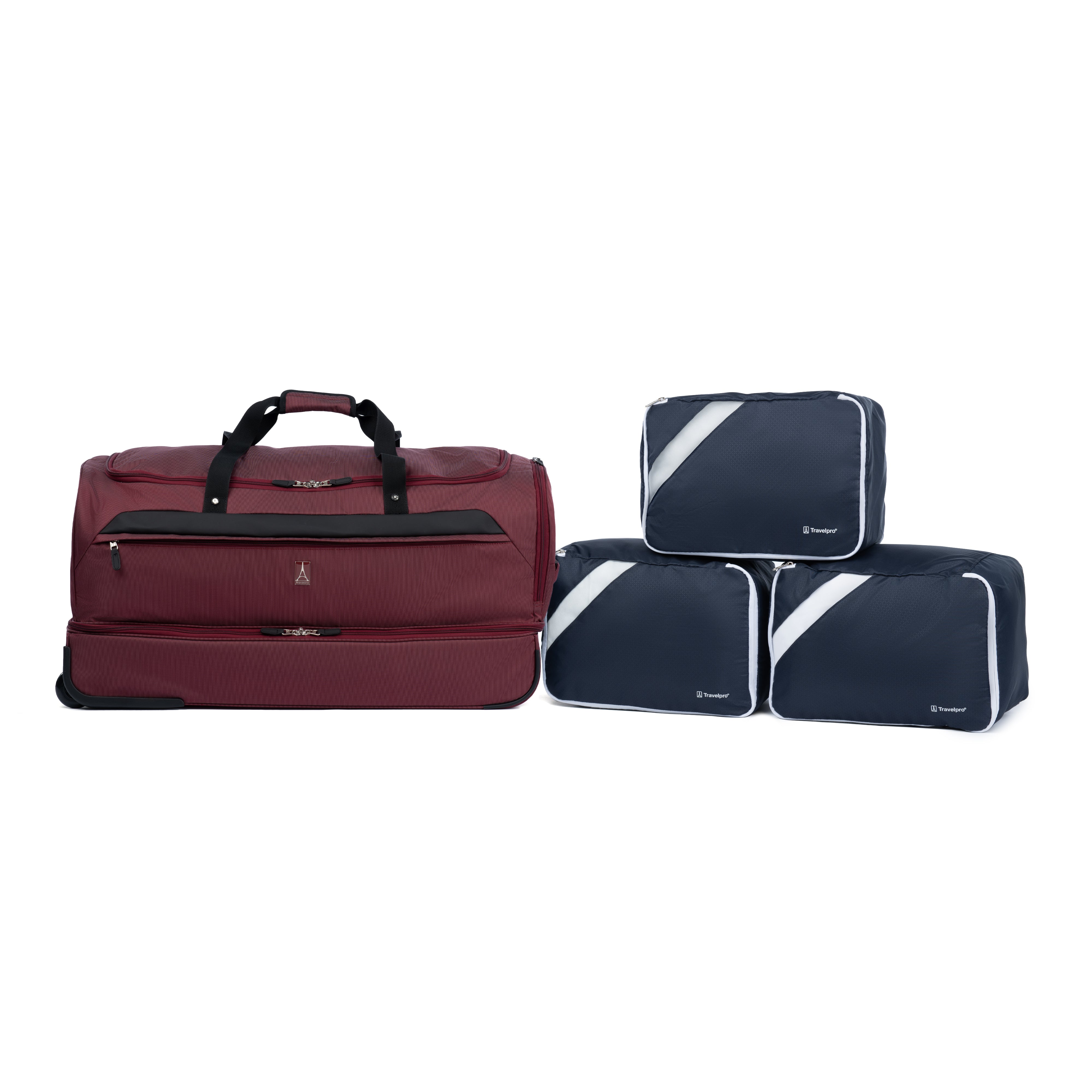 Travelpro Roadtrip 30 Drop-Bottom Rolling Duffel with Packing Cubes ( Burgundy , 30-Inch ) Burgundy 30 Inch U3