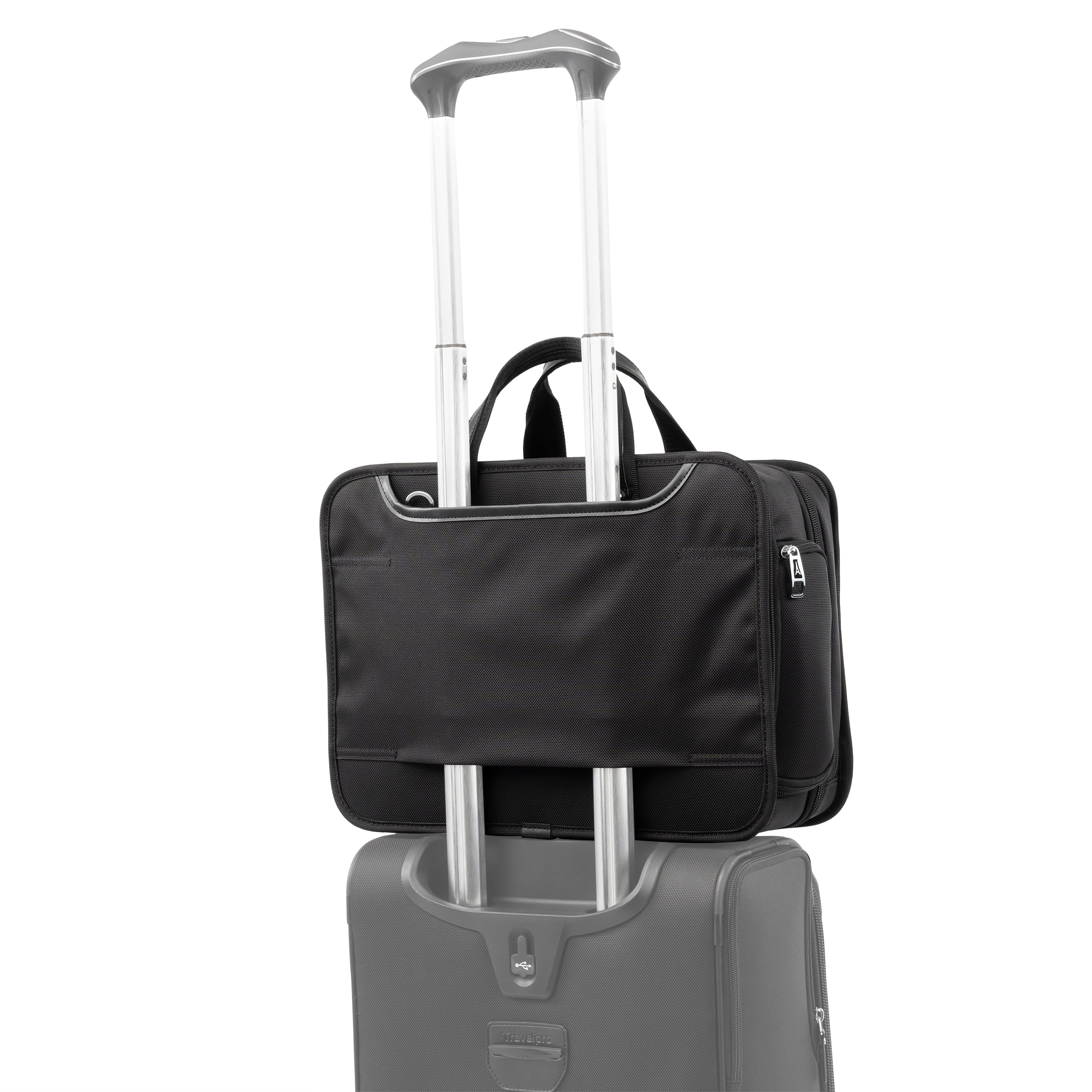 Travelpro Platinum Elite Expandable Business Laptop Briefcase, Fits up to 15.6 Laptop, Work School Travel, Men and Women Shadow Black 16 Inch U1