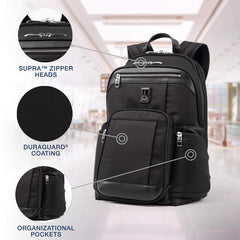 Travelpro Platinum Elite Business Laptop Backpack, Fits up to 17.5 Inch Laptop, Work School Travel, Men and Women ( Shadow Black , 17.5-Inch ) Shadow Black 17 5 Inch U4