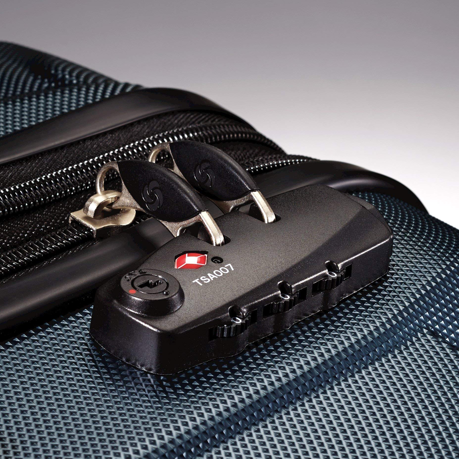Samsonite Omni Pc Hardside Expandable Luggage with Spinner Wheels Navy Checked Large 28 Inch U57