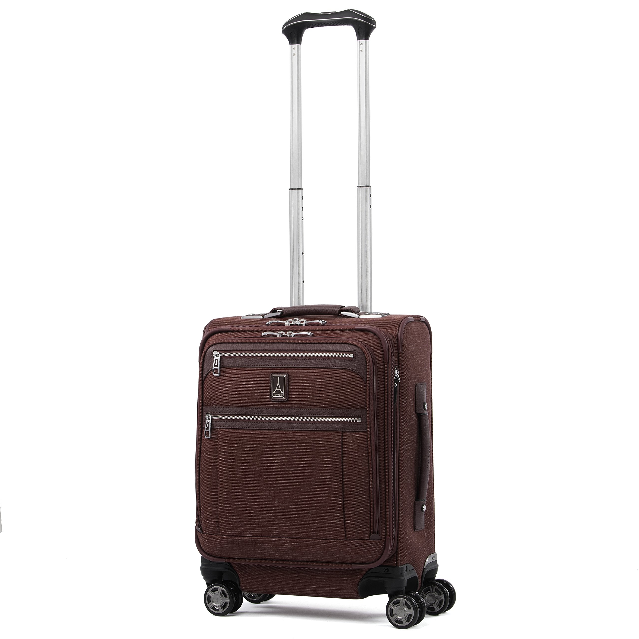 Travelpro Platinum Elite Softside Expandable Checked Luggage, 8 Wheel Spinner Large Suitcase, TSA Lock, Men and Women ( Bordeaux Red , Carry-On 19-Inch ) Bordeaux Red Carry On 19 Inch U2
