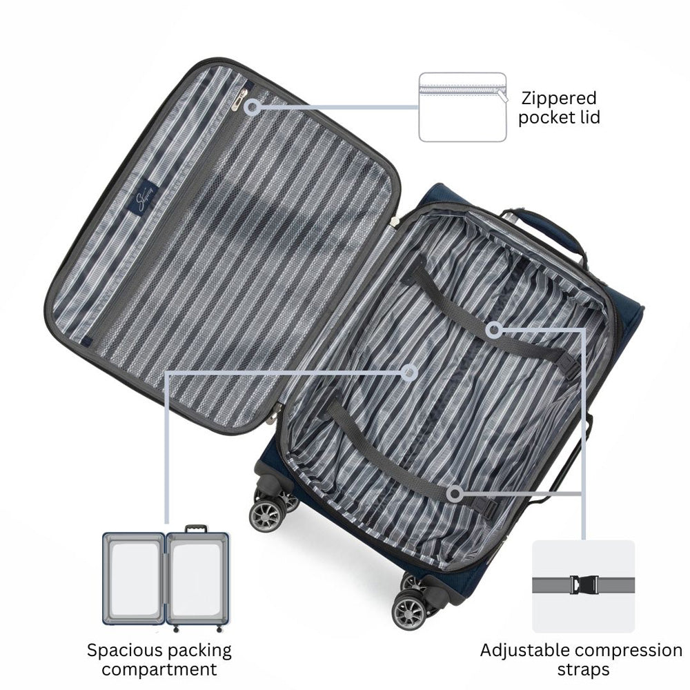 Skyway Epic Softside Expandable Luggage with Spinner Wheels ( Surf Blue , Carry-On 20-Inch ) Surf Blue Carry On 20 Inch U3