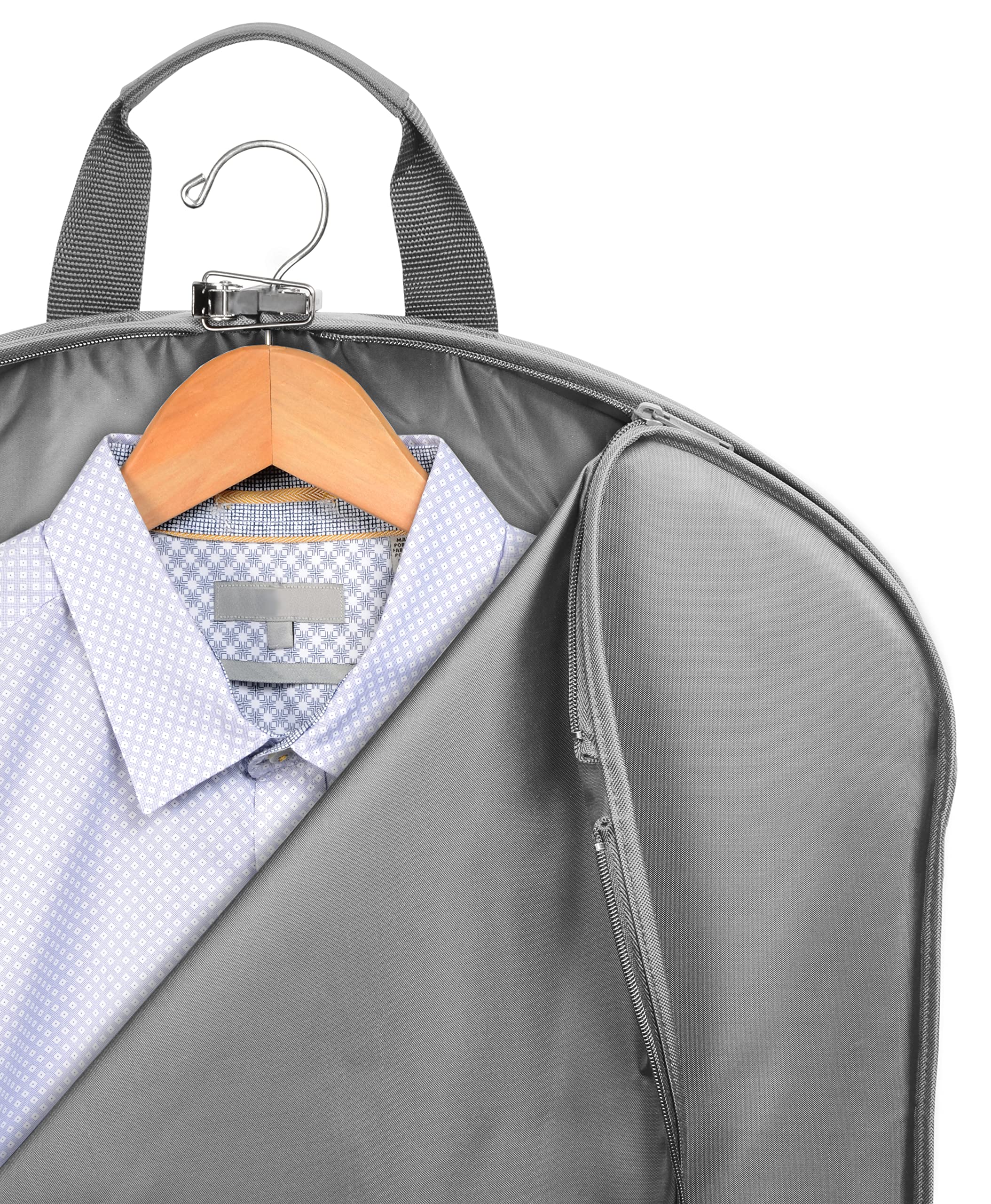 WallyBags® 45” Deluxe Extra Capacity Travel Garment Bag with two accessory ( Grey , 45-inch ) Grey 45 Inch U2