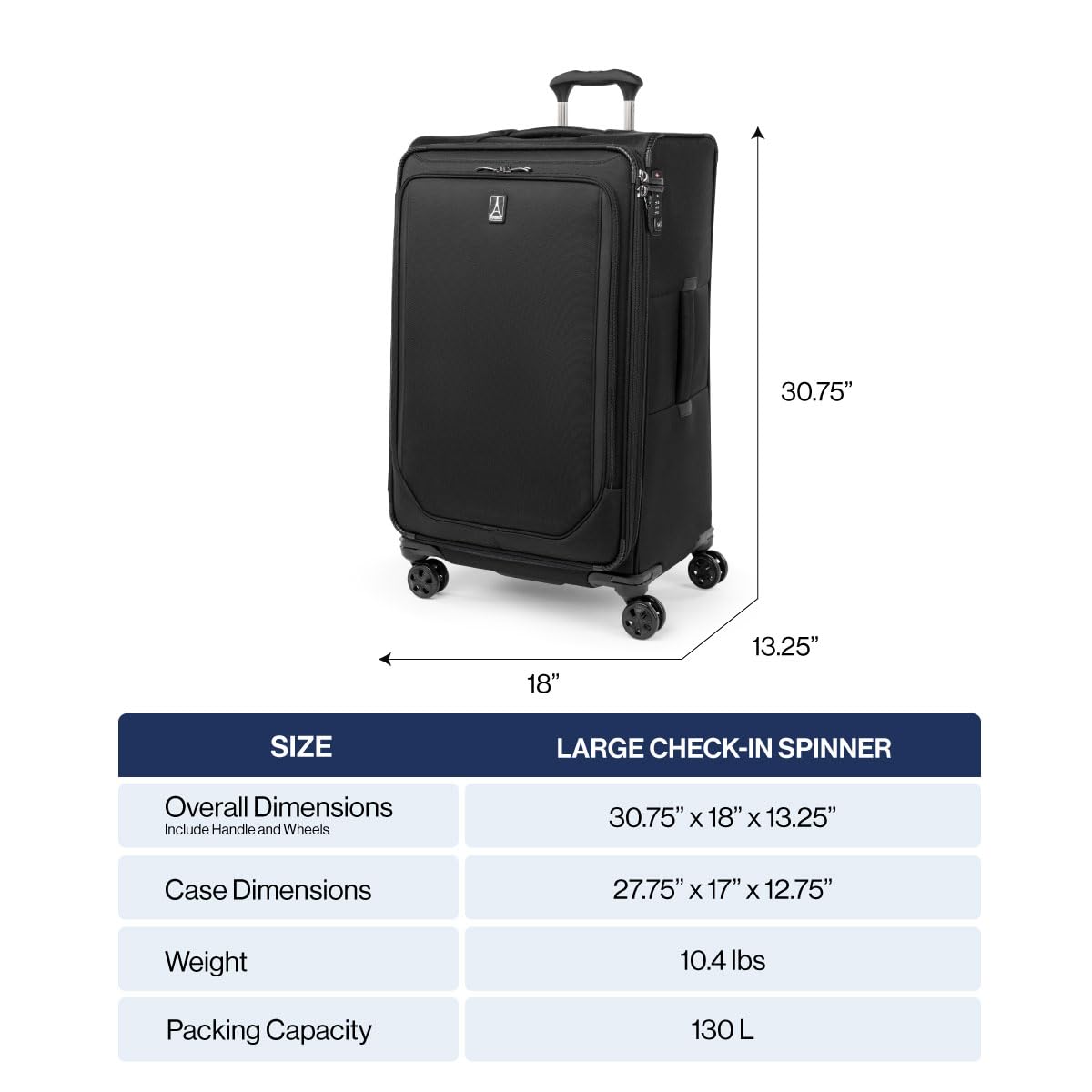 Travelpro Crew Classic Lightweight Softside Expandable Luggage, 2 Wheel Upright Rollaboard Suitcase, Men and Women ( Black , Checked Large 29-Inch ) Black Checked Large 29 Inch U1