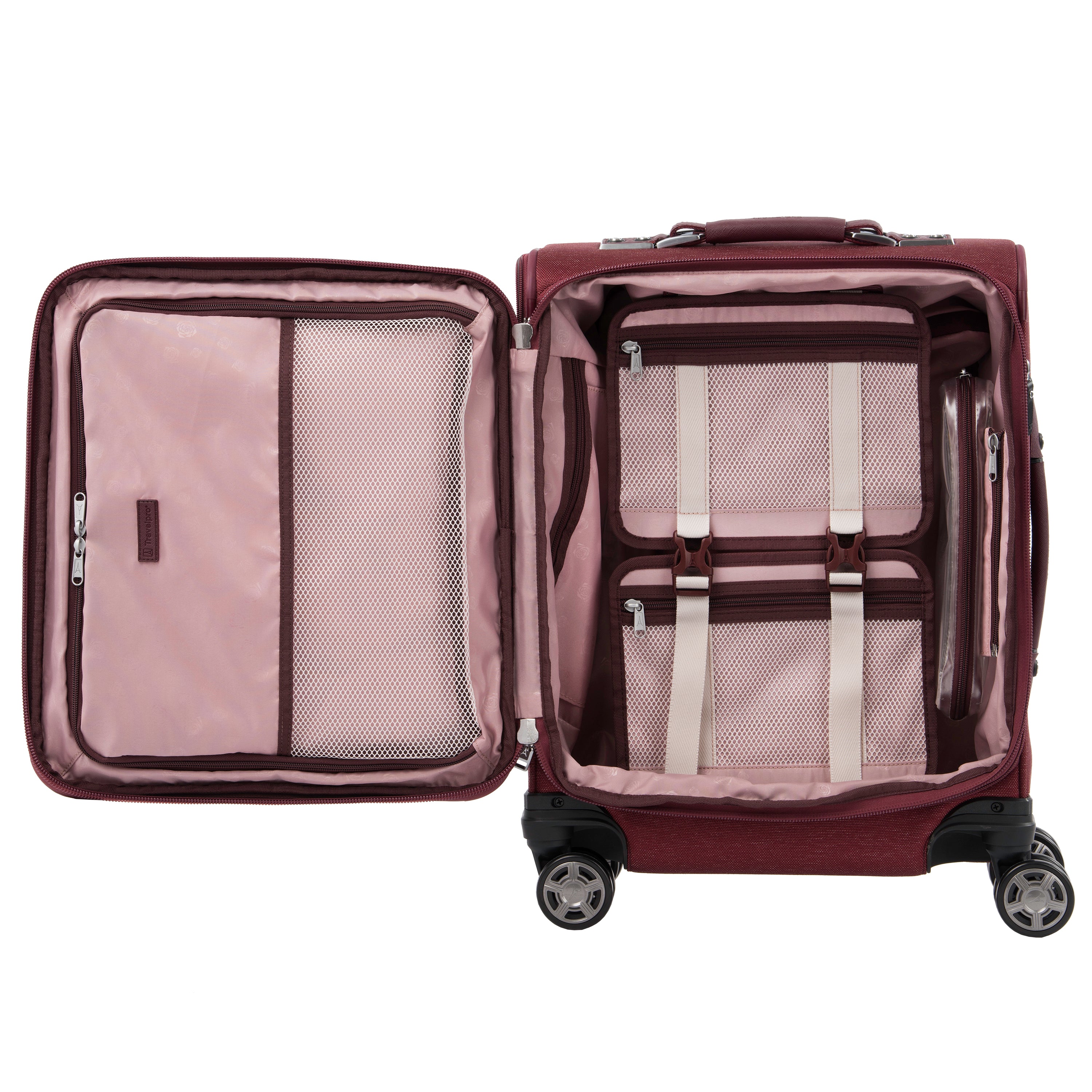 Travelpro Platinum Elite Softside Expandable Luggage, 8 Wheel Spinner Suitcase, USB Port, Suiter, Men and Women U1