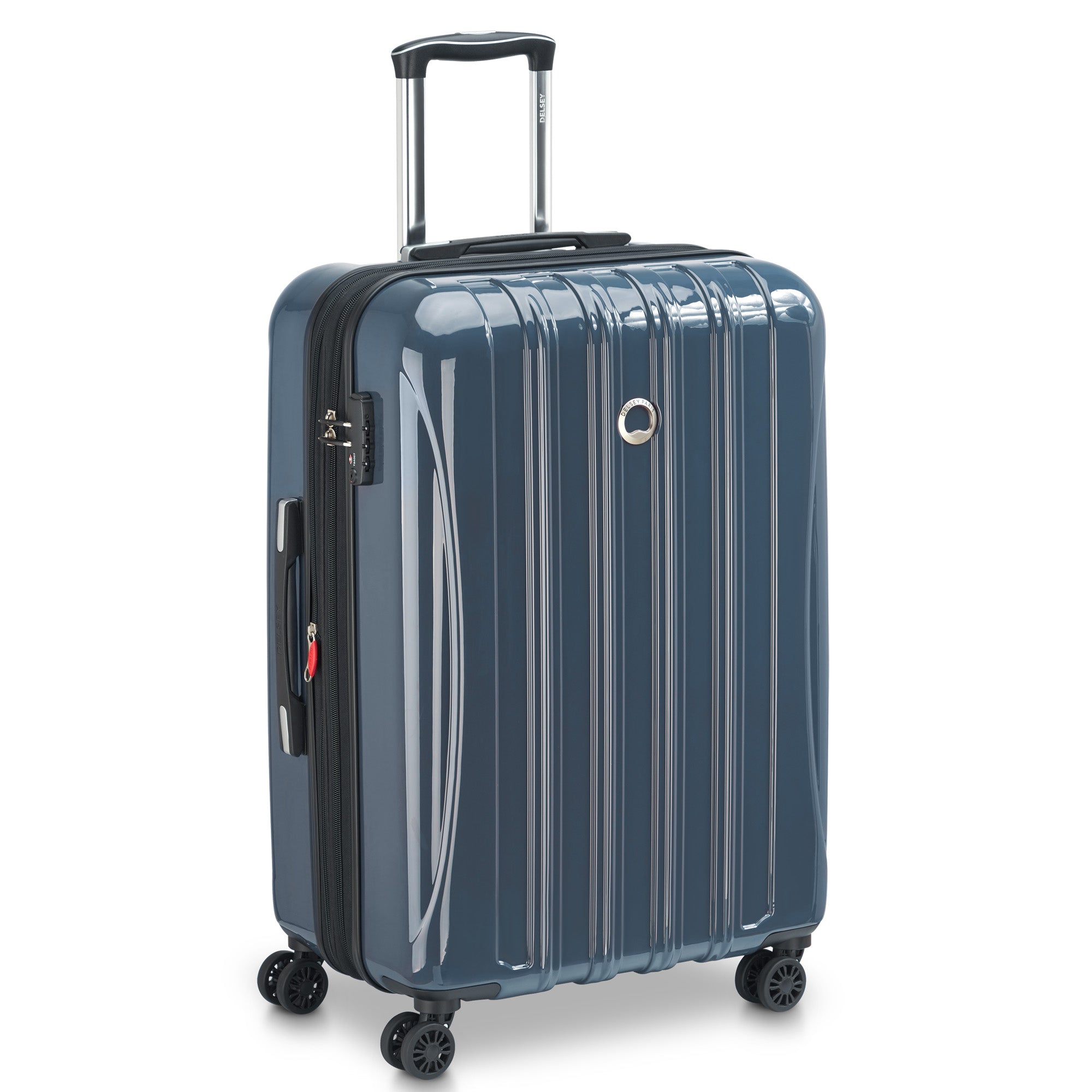 DELSEY Paris Helium Aero Hardside Expandable Luggage with Spinner Wheels ( Orion Blue , Checked-Medium 25 Inch ) Orion Blue Checked Medium 25 Inch U3