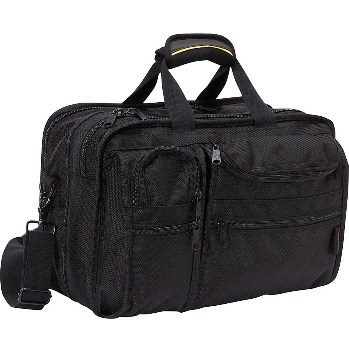 A.Saks Ballistic Nylon EXPANDABLE Organizer Briefcase ( Black , One Size ) Black One Size U1