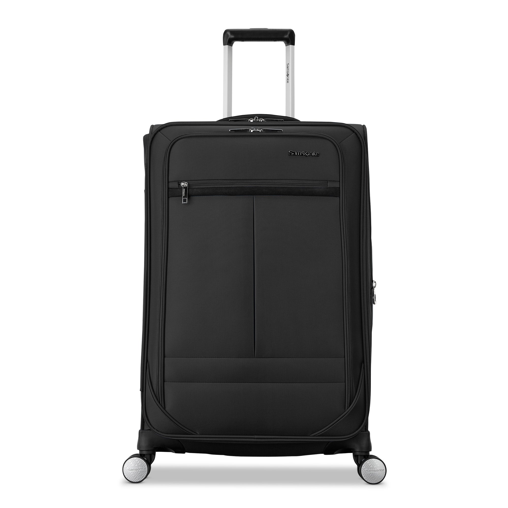 Samsonite Element Soft-Sided 25-Inch Lightweight Medium Checked Expandable Suitcase: Durable, 360 Spinner Wheels, Adjustable Telescopic Handle, 2 Front & 1 Side Pocket ( Black , 25-Inch Checked-Medium ) Black 25 Inch Checked Medium U13