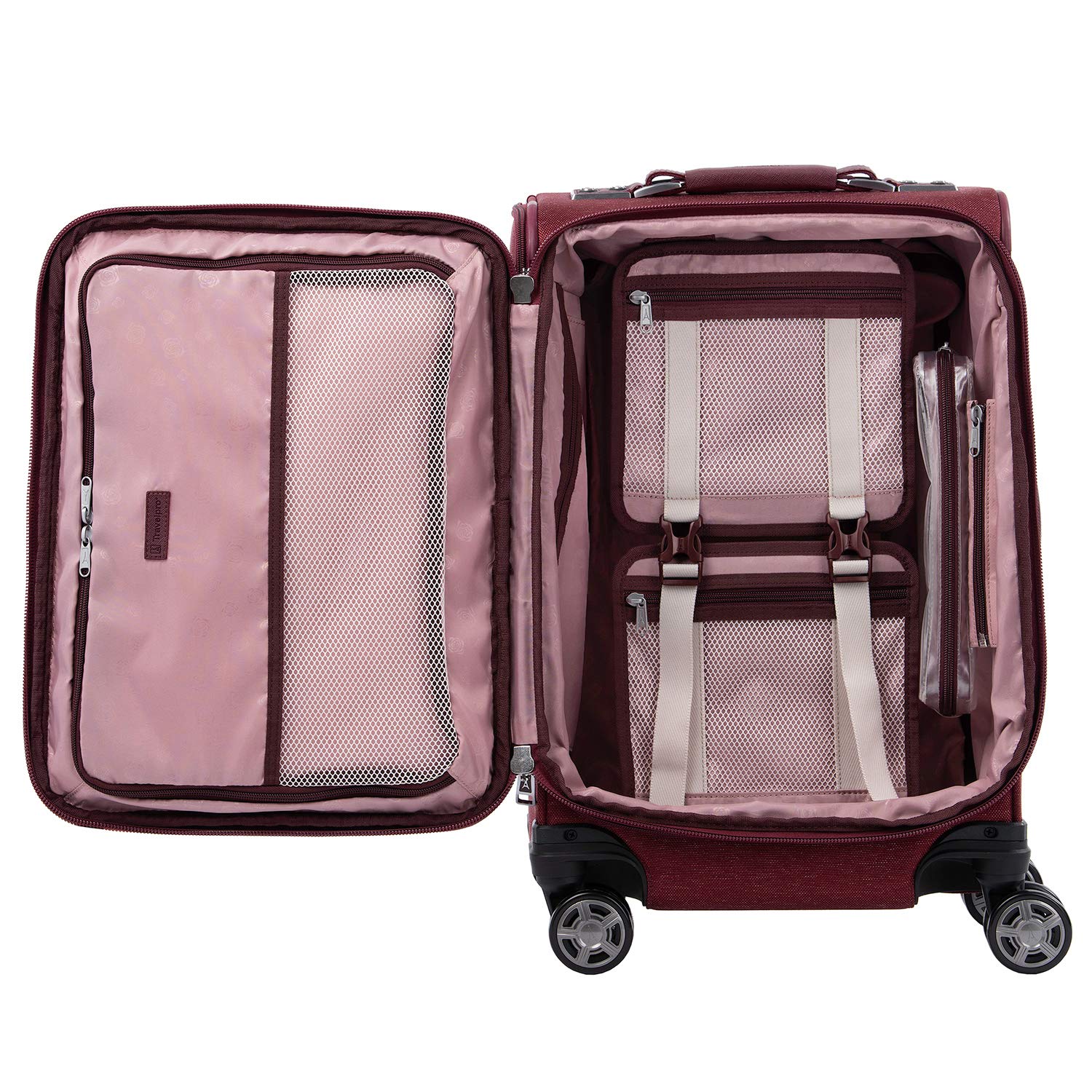 Travelpro Platinum Elite Softside Expandable Luggage, 8 Wheel Spinner Suitcase, USB Port, Fits up to 15" Laptop, Men and Women, Business Plus U1