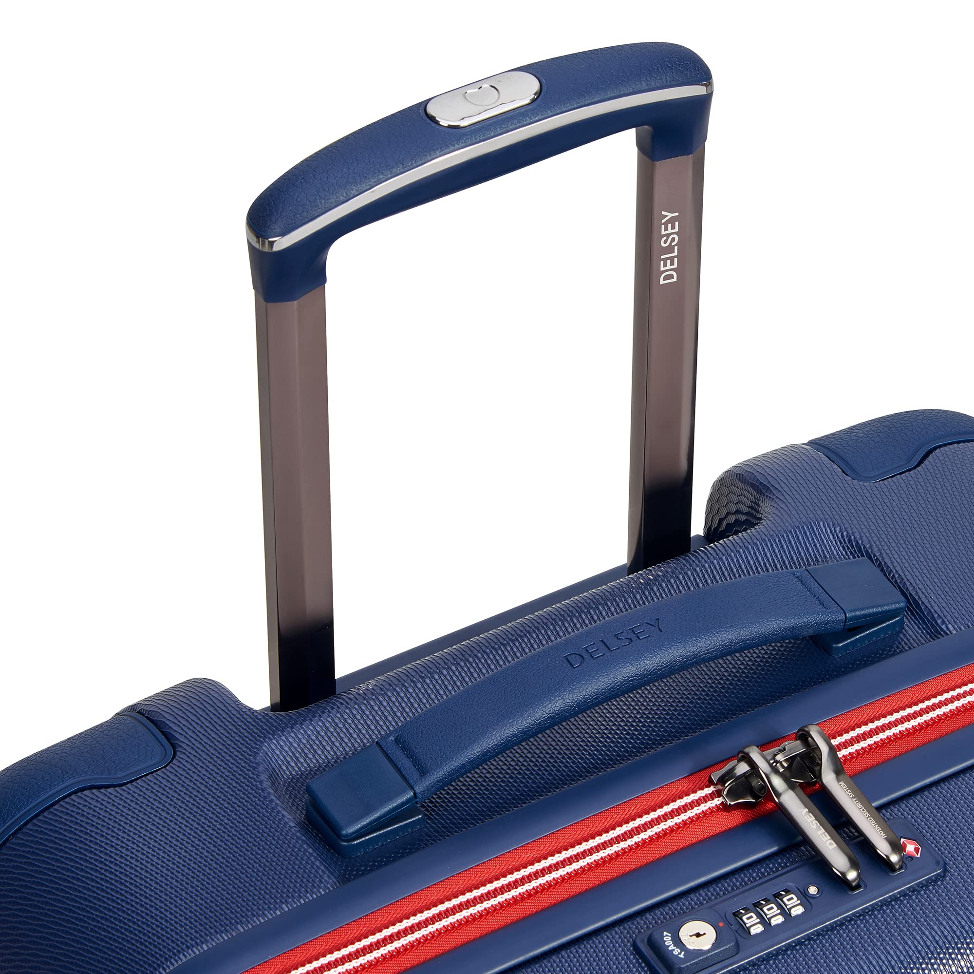 DELSEY Paris Chatelet Air 2.0 Hardside Luggage with Spinner Wheels ( Navy , Checked-Medium 24 Inch ) Navy Checked Medium 24 Inch U5