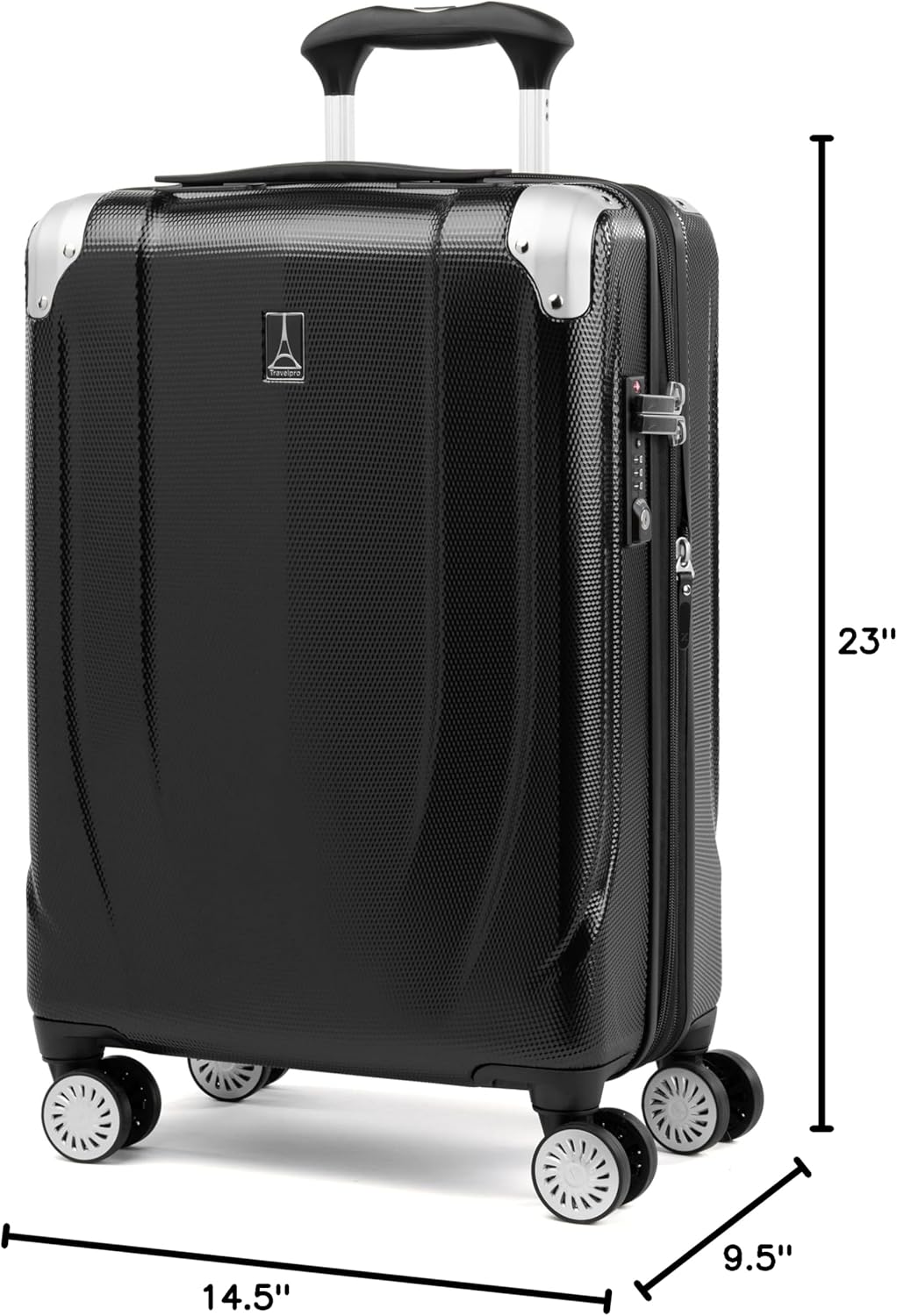 Travelpro Pathways 3 Hardside Expandable Luggage, 8 Spinner Wheels, Lightweight Hard Shell Suitcase ( Black Knight , Carry On 21 Inch ) Black Knight Carry On 21 Inch U15