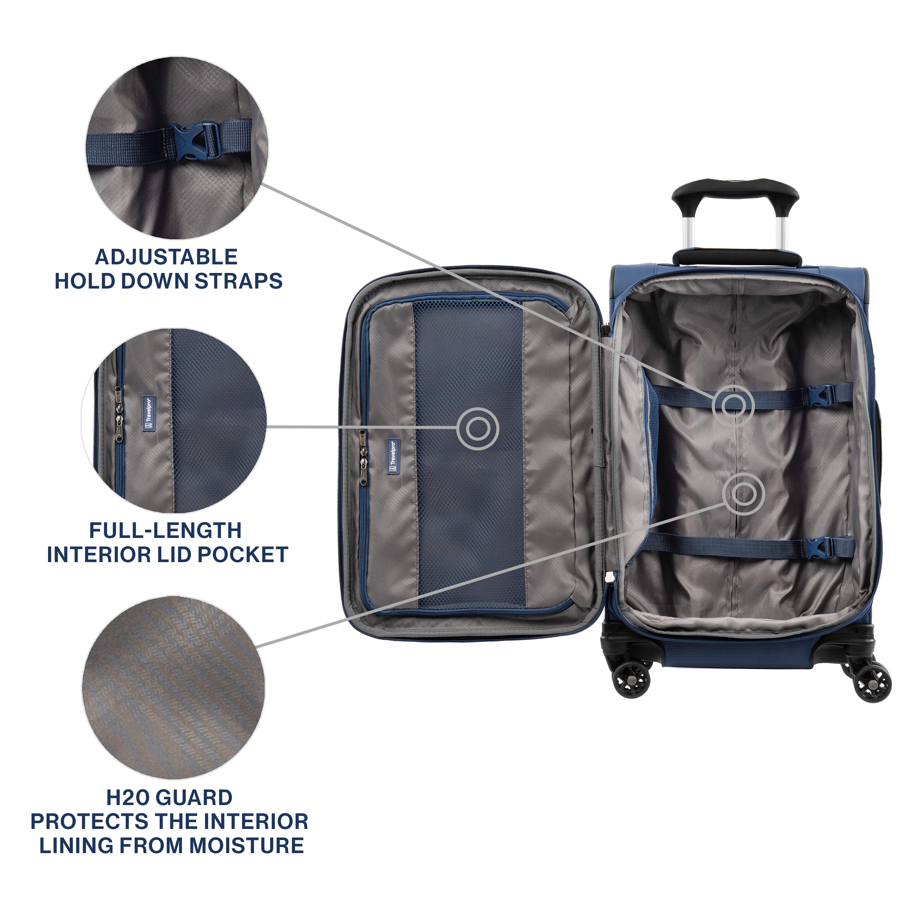 Travelpro Tourlite Softside Expandable Luggage with 4 Spinner Wheels, Lightweight Suitcase, Men and Women ( Blue , Carry-On 21-Inch ) Blue Carry On 21 Inch U35