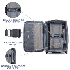 Travelpro Platinum Elite Softside Expandable Luggage, 2 Wheel Upright Suitcase, USB Port, Men and Women ( Vintage Grey , Carry On 22 Inch ) Vintage Grey Carry On 22 Inch U2