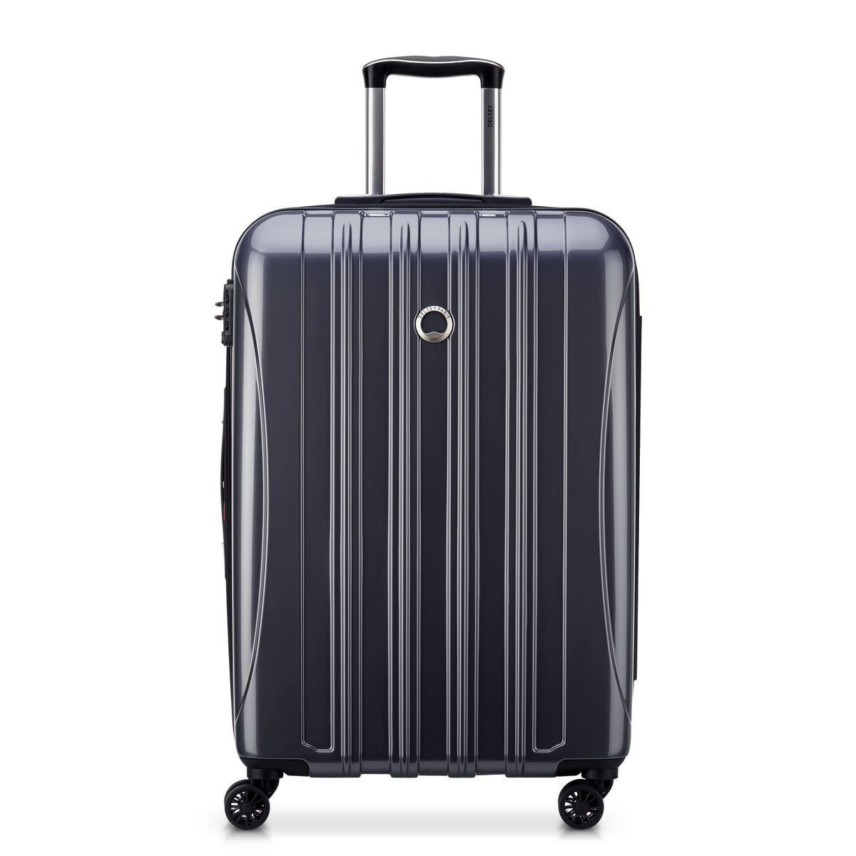 DELSEY Paris Helium Aero Hardside Expandable Luggage with Spinner Wheels Brushed Charcoal Checked Medium 25 Inch U3